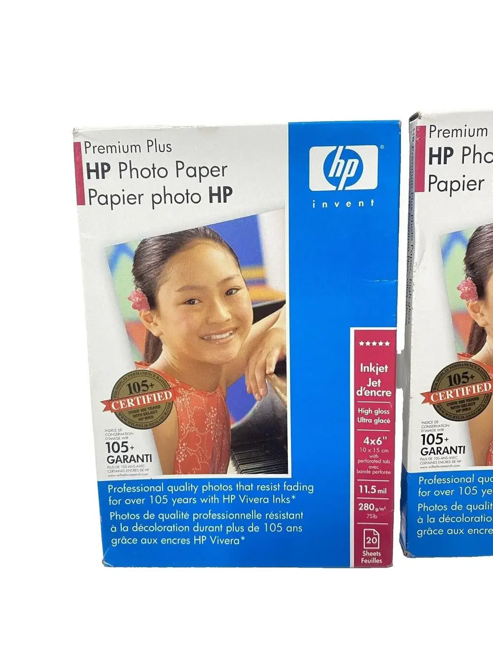 Premium Plus HP Photo Paper 2-Box Set High Gloss Inkjet 4x6